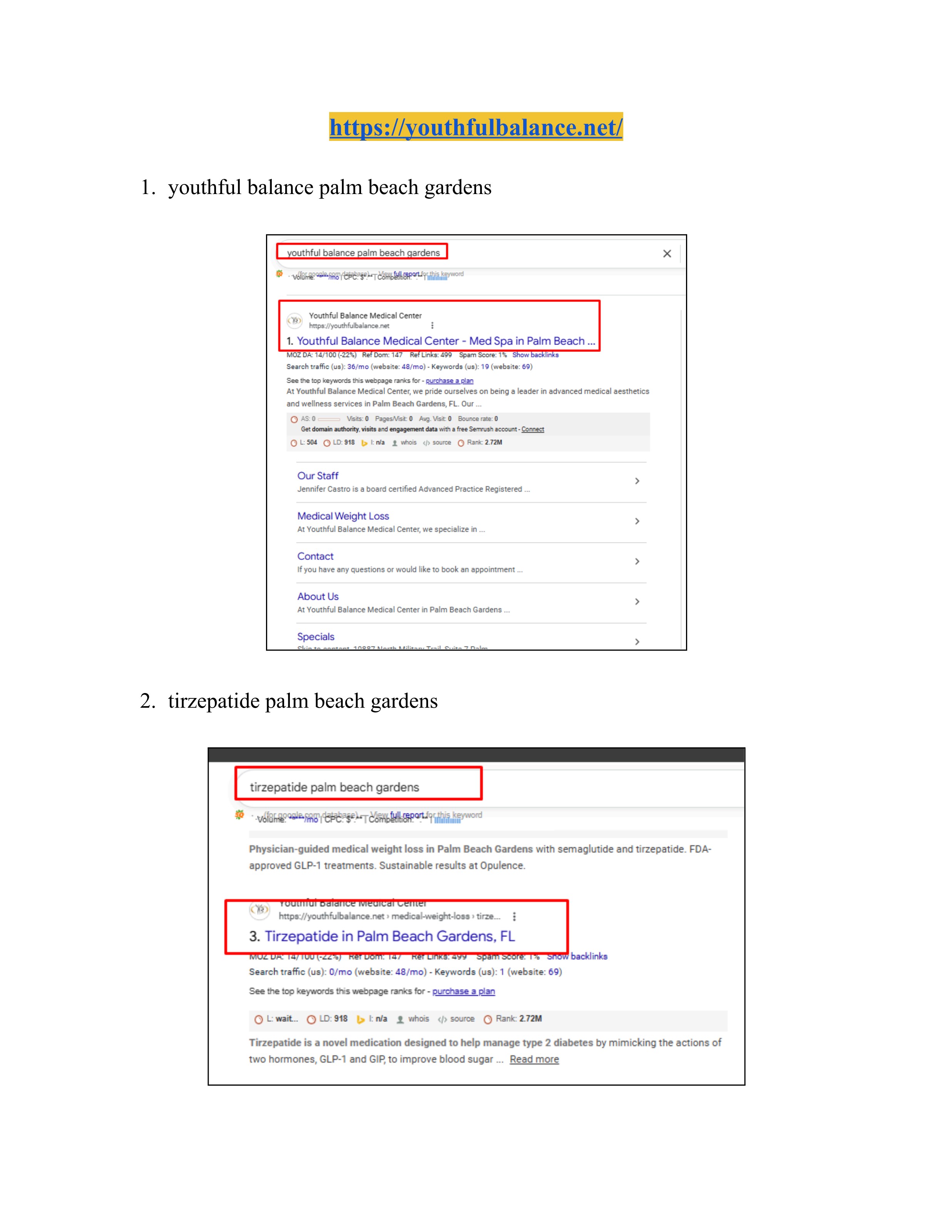 Ultra Herbs & Youthful Balance , Medical SEO case study