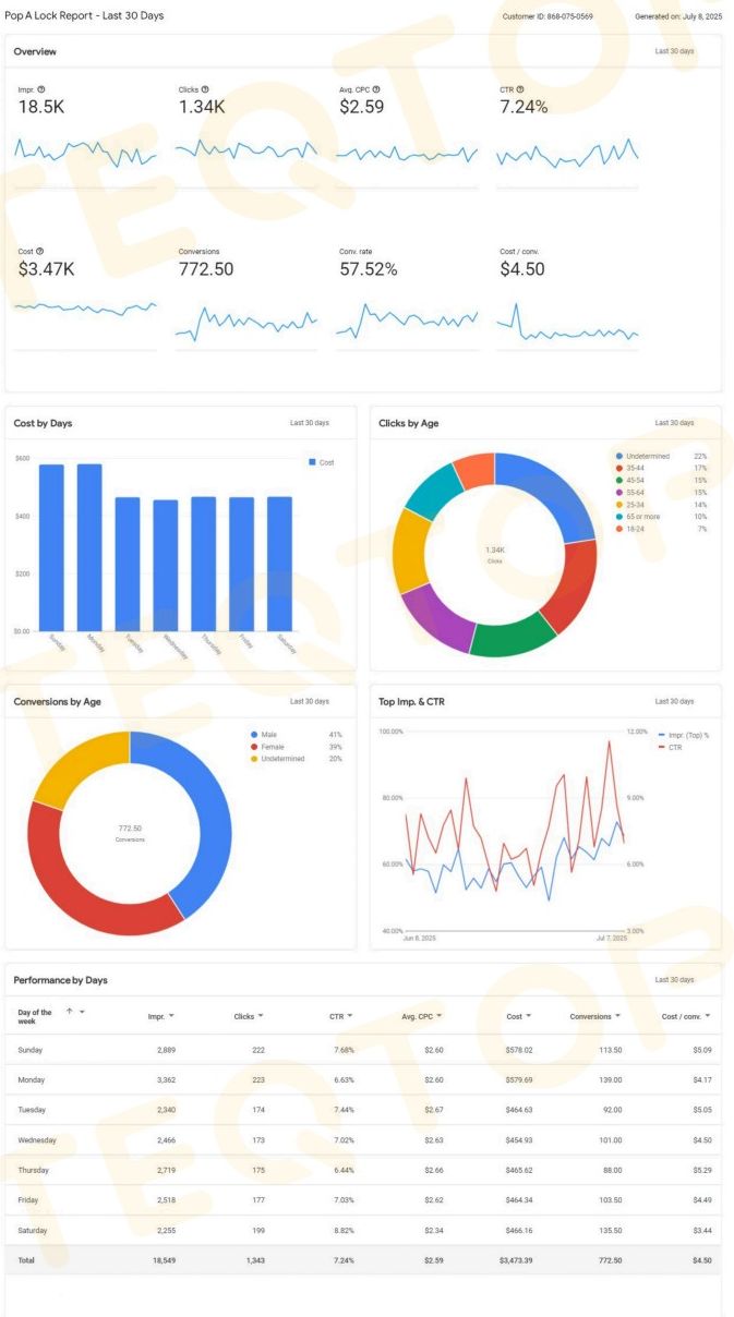 Pop-A-Lock New Orleans , PPC case study